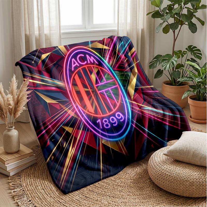 AC Milan Theme blanket Soft Flannel Blanket Plush Throw Blanket Cozy Sofa Bed Blanket for Home Decor