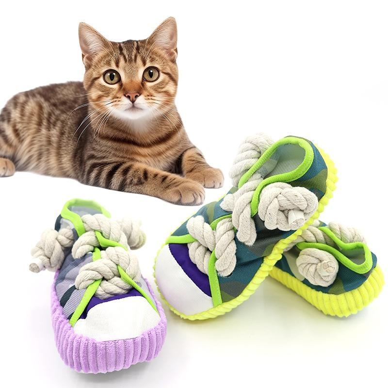 Langlebiges Kaubeständiges Haustier-Interaktivspielzeug - Quietschschuh-Design, Langeweile-Abbau & Bewegung für Hunde Katzen