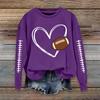 Women's Fashionable Casual Long-sleeved Rugby Printed Round-neck Top
