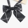JK Gray Checkered Neck Tie Pre-Tied Bowtie for School Uniform Formal Business