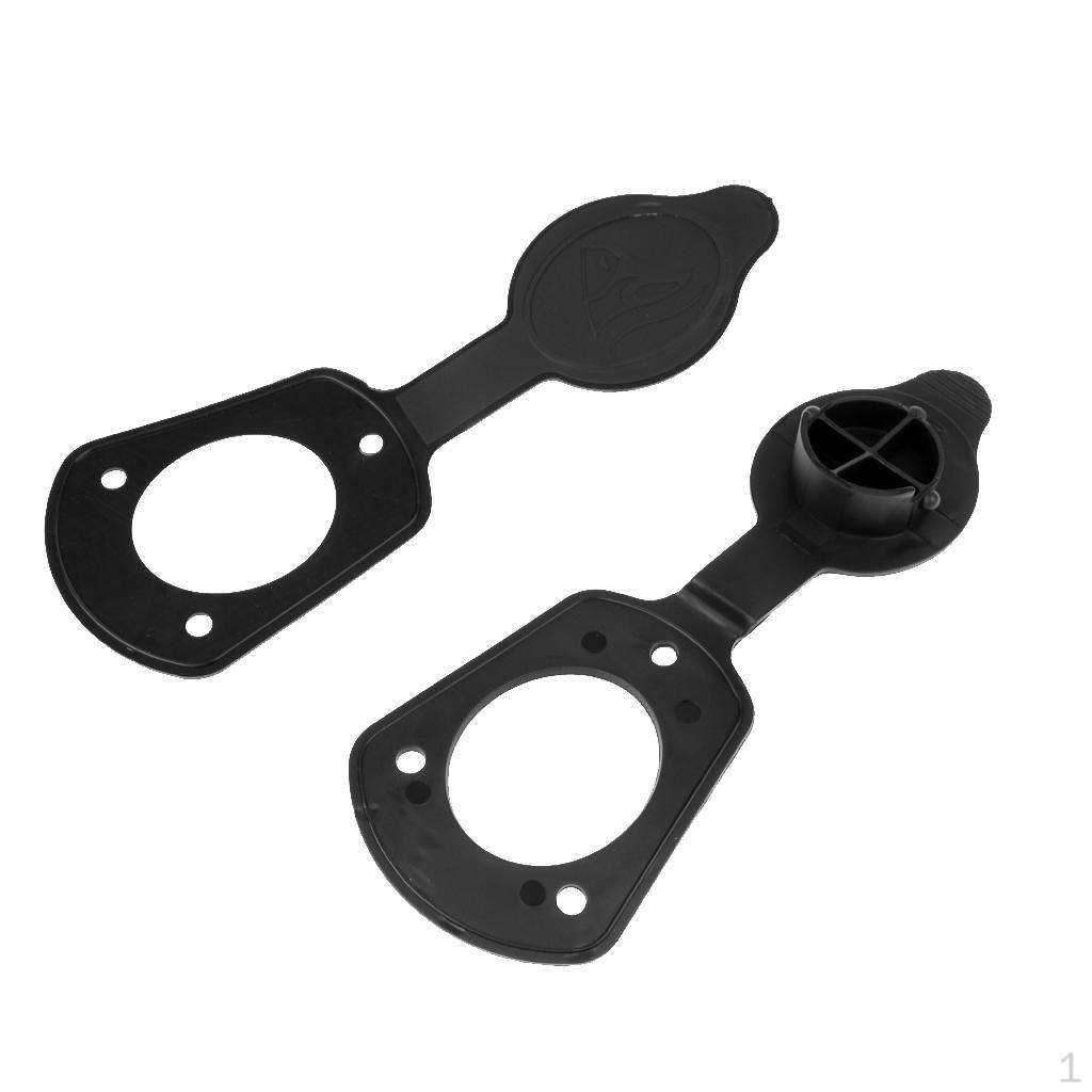

2 Piece Small Black Plastic Cap and Gaskets Fishing Rod Holders