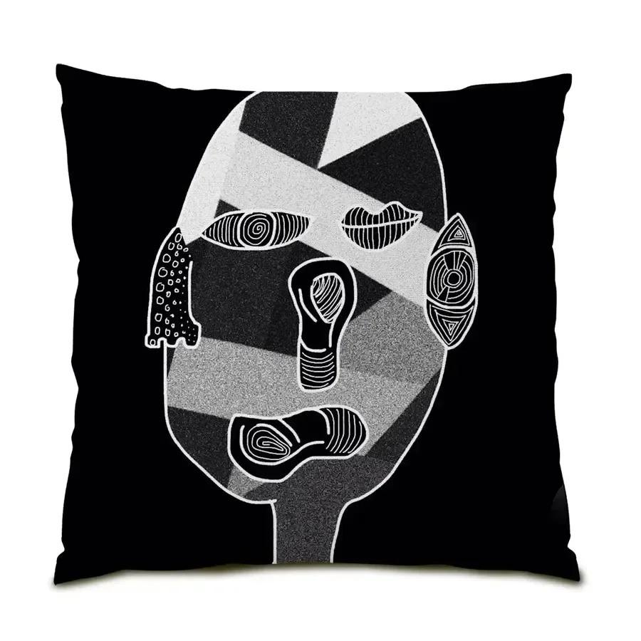 Black And White Simple Abstract Art Cushion Cover Home Decoration Sofa Living Room Pillowcase
