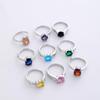 Trendy Multi-Style Zircon Square Ring - Women's Fashion Accessory