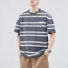 Anyang Men's Striped Crew Neck Summer T-Shirt - Casual, Loose Fit, Short Sleeve