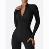 Sport-Jumpsuits Damen-Sets Langarm Schwarz Weiß Grau
