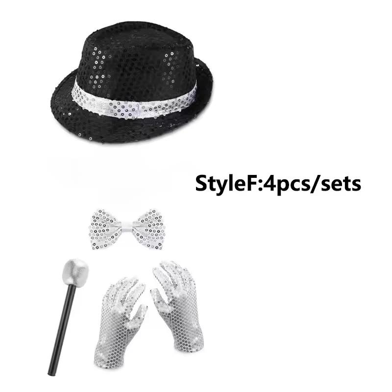 70. 80. léta Superhvězdy Michael Jackson Cosplay Rekvizita MJ Klobouk s Parukou Rukavice Brýle Sada Kostým pro Fanoušky Výkon Tanec Dárky