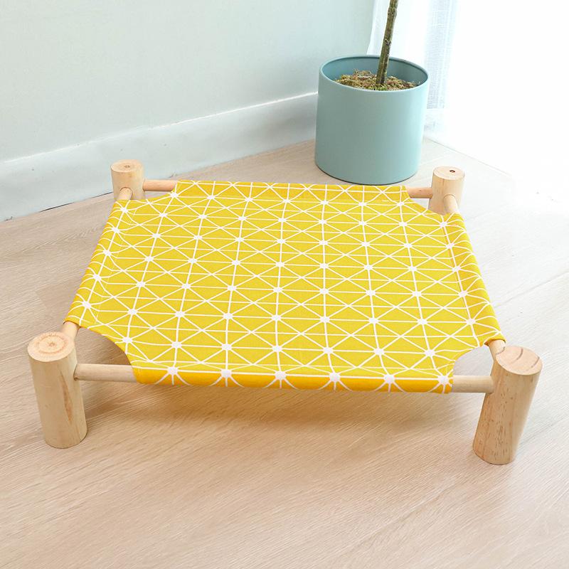 Abnehmbares und waschbares Haustier-Feldbett, bequemes Katzennest für alle Jahreszeiten, feuchtigkeitsbeständiges Katzenbett aus Kiefernholz, Zwinger-Hängematte