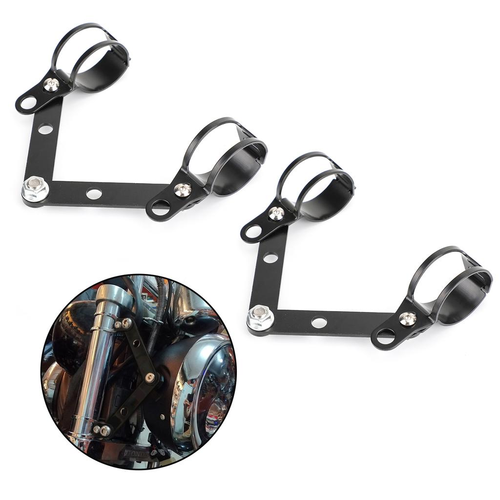 41mm-51mm Fork Black Headlight Mount Bracket Motorcycle Head Lamp Holder Adapter
