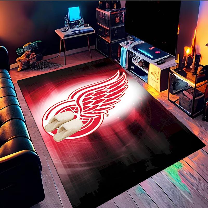 Red Wings Logo Area Rug Suitable for Indoor And Outdoor,Carpets for Kitchens, Homes, Offices, Living Rooms,Home Decor,Christmas Gift