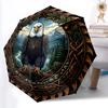 Eagle Nature Emblem Pattern Umbrella, Portable and Foldable Design, 8 Ribs, a Casual Accessory for Halloween, Christmas, and Birthday Gifts.