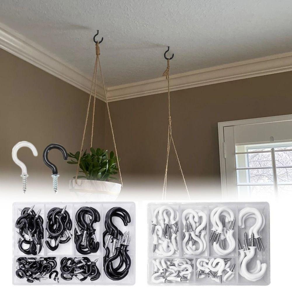 70pcs Anti-Rust Open Type Screw Eye Ring Hook Premium Metal Hardware Set Combination Kit  Kitchen