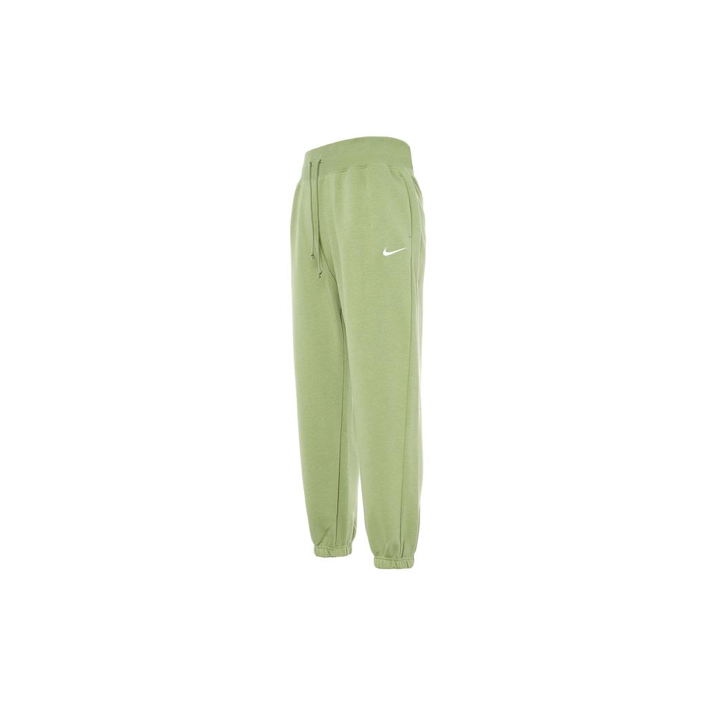 Nike Jednobarevné logo vzor ležérní pletené sportovní kalhoty dámské spodky zelené DQ5888-334