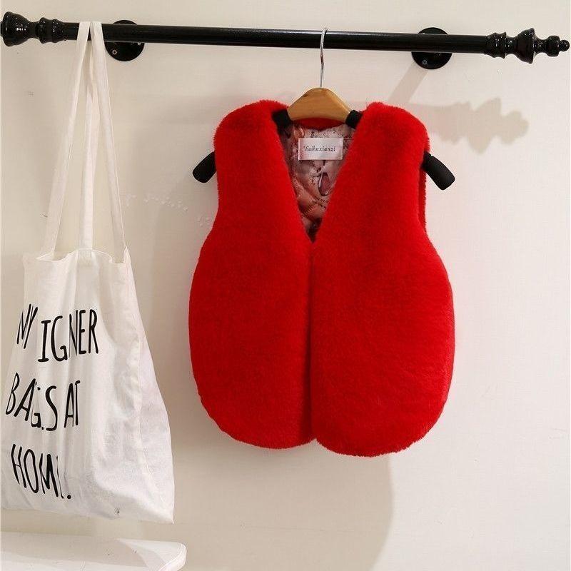 Children's Clothing, Fluffy Vest, Piled and Thickened Imitation Fur Jacket, Baby Vest, Vest, Vest