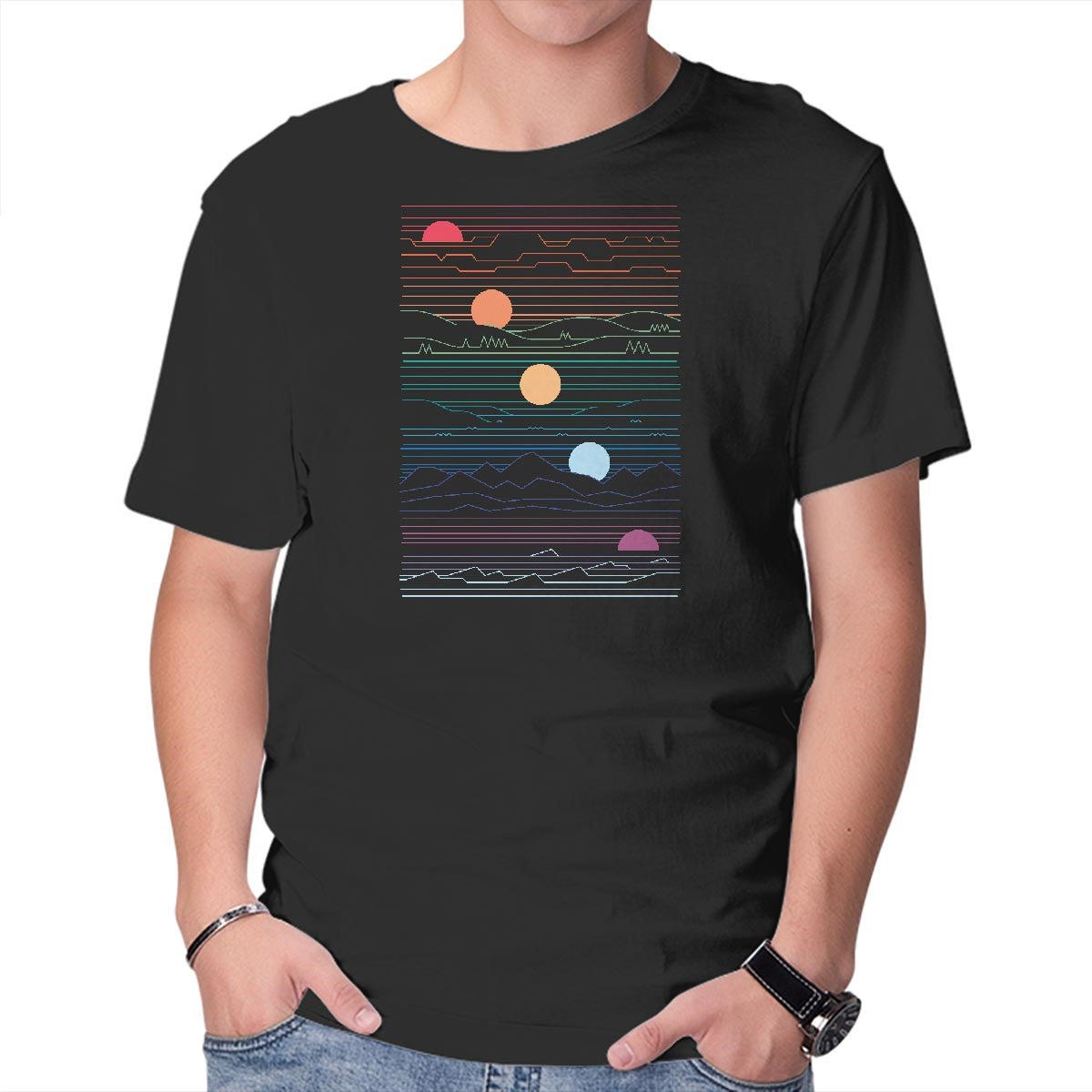Unisex Crew Neck T-Shirt Many Lands Under One Sun Graphic Short Sleeve Casual Tee S
