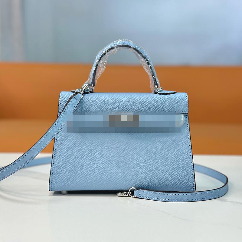 Second Generation Palm Print Cowhide Mini Small Keli Handbag 2025 New Bag Women's Commuter Versatile Shoulder Messenger Bag