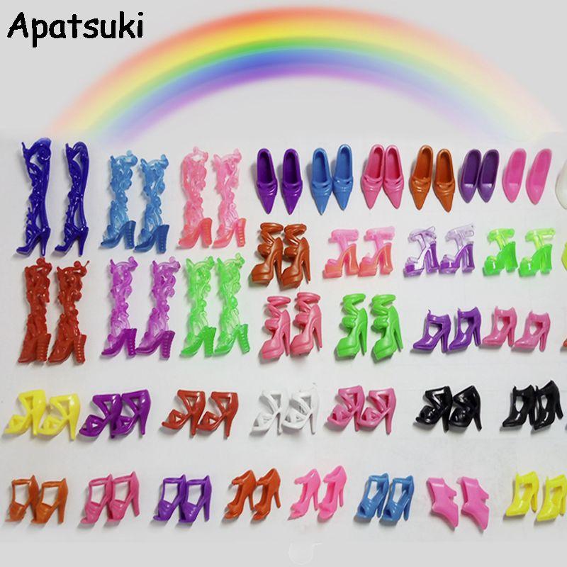 40 párů/lot Doplňky pro panenky Trendy Mix Asortované Boty pro panenky Více stylů Podpatky Sandály Pro panenky Barbie Pro 1/6 BJD panenku