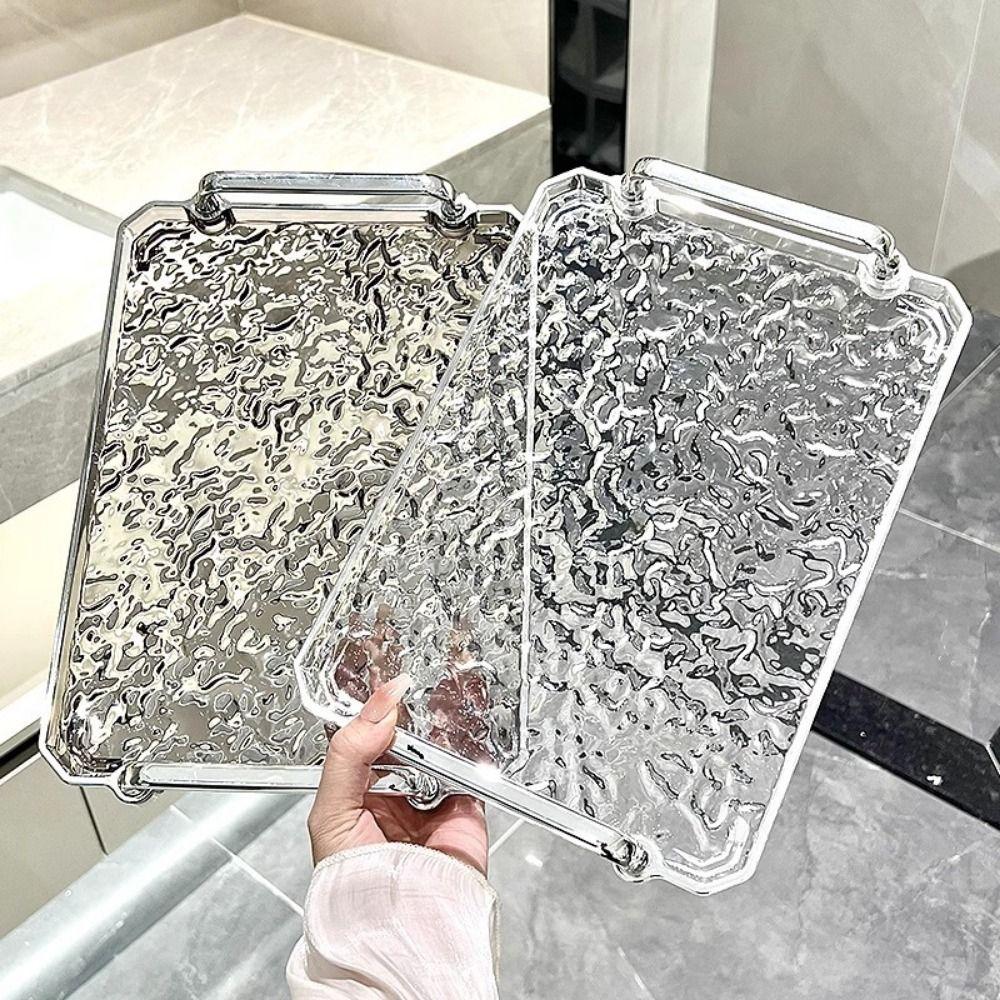 Water Ripple Rectangular Service Tray Transparent Bathroom Tray Tea Cup Tray  Living Room