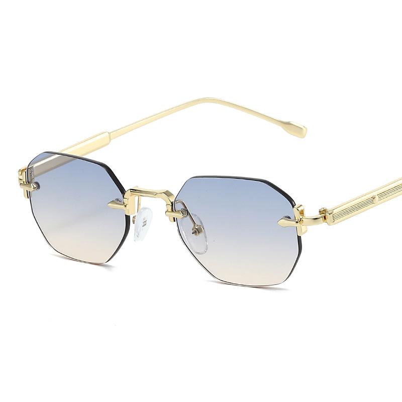 

Frameless Women s Sunglasses Retro Polygonal Sunglasses Men Fashion Marine Lens Glasses Outdoor Driving Y2K Sunglasses UV400