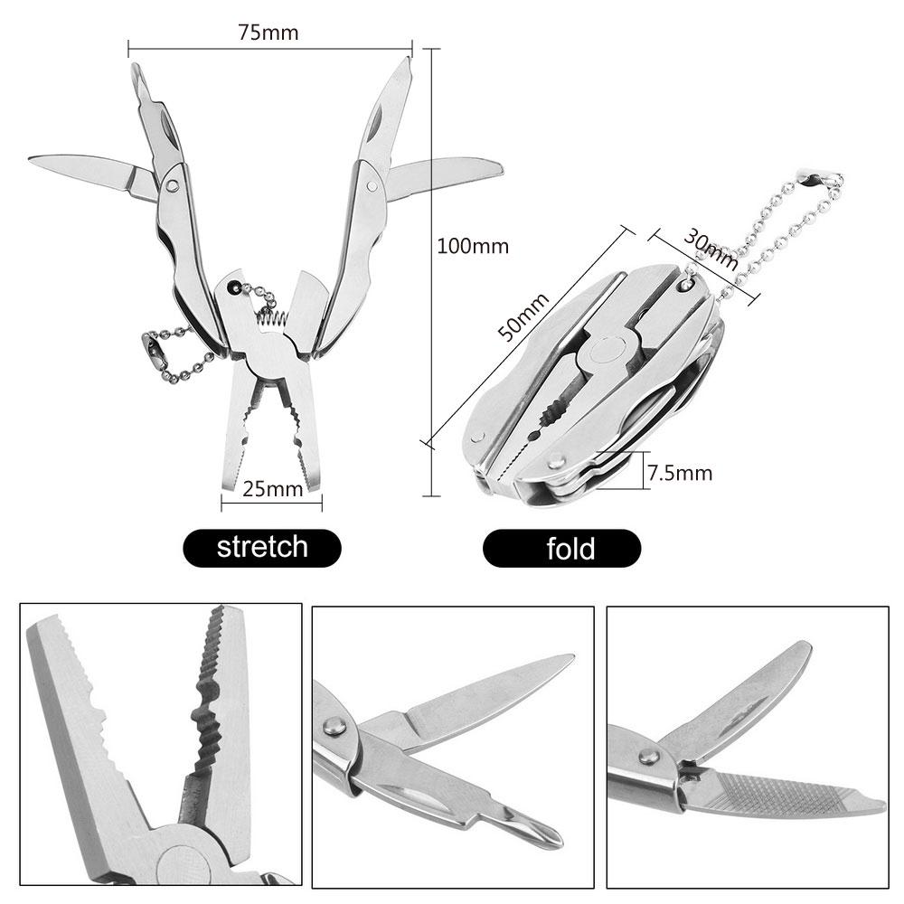 Mini Outdoor Portable Hand Tool Multi Tool Multitool Tang Skrutrekker nøkkelring
