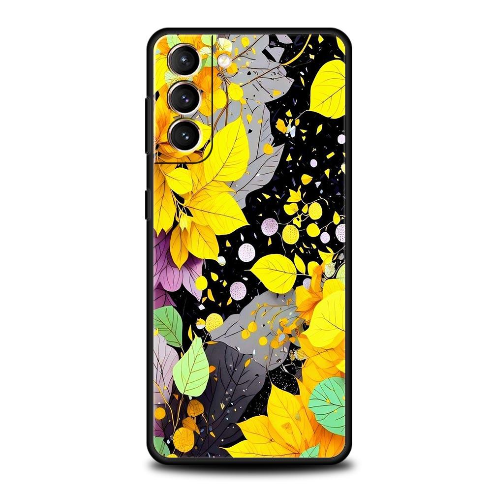

Abstract Plants Flower Phone Case for Samsung Galaxy S26 S25 S24 S23 S22 S20 S21 FE Ultra S25 Edge Plus 5G Soft TPU Cover Capas Samsung S21