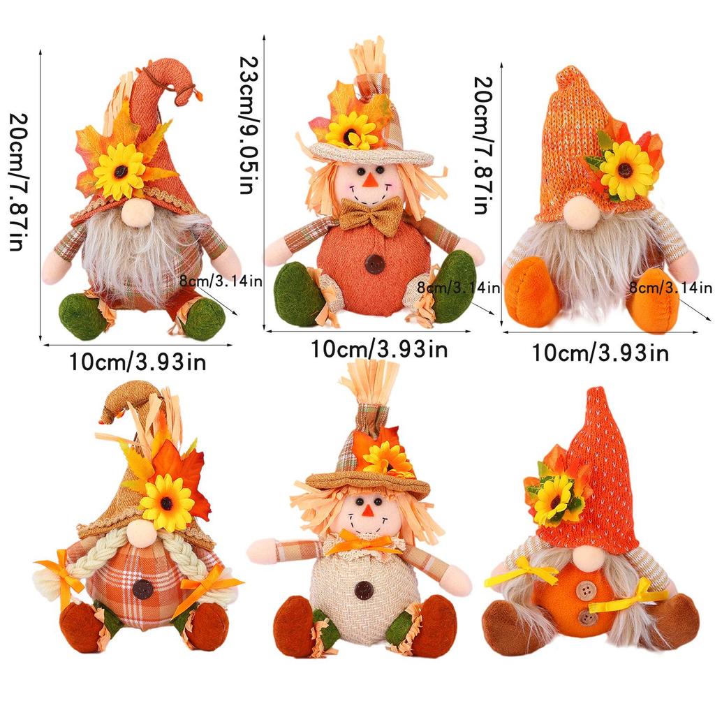 Thanksgiving Harvest Sunflower Scarecrow Plush Doll Decor