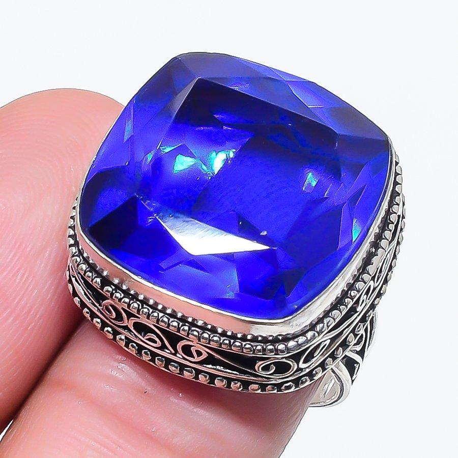 

Ювелирное кольцо из стерлингового серебра 925 пробы с аметистом, размер 8