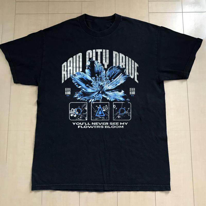 Rain City Drive Band Flowers Bloom Cotton T Shirt S To 5XL MK163 - Men s Summer Cotton Graphic Tee S разноцветный