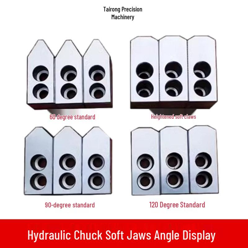 10-Inch Hydraulic Lathe Chuck Soft Jaws with 60°/90°/120° Angles