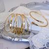 8Pcs Set Vintage Gold Open Bangle Bracelets Twisted Textured Geometric Cuff Jewelry for Women