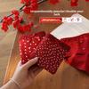 Women's Spring and Summer Print Benming Year Red 10A Bacteriostatic Extended Middle Waist Triangle Briefs