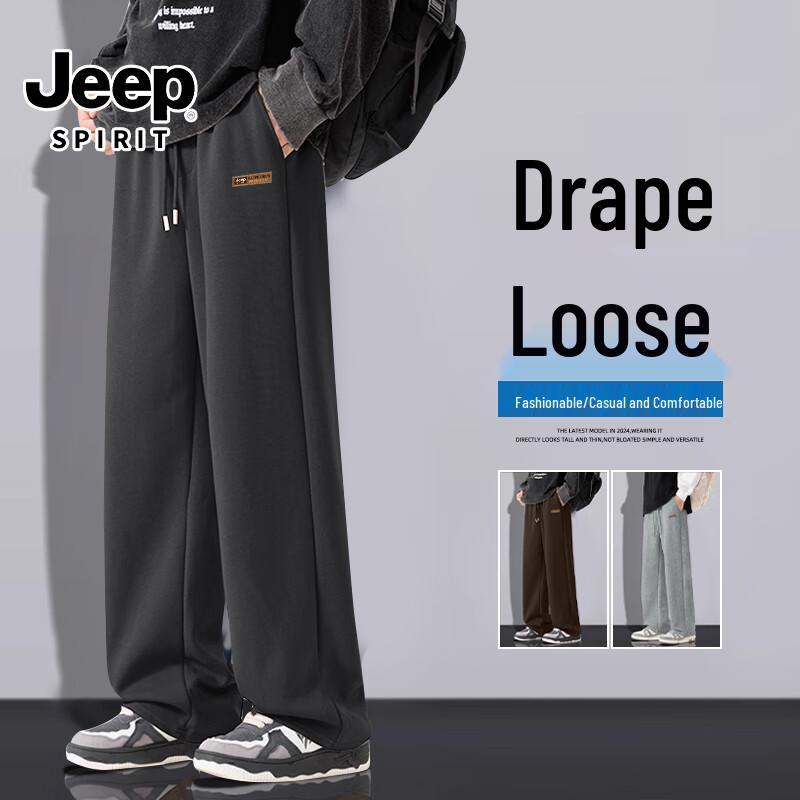 JEEP SPIRIT Men's High-Street Straight-Leg Casual Trousers
