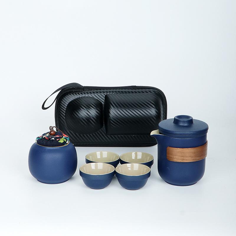 Travel Tea Set, Gift, High-end Ceramic Portable Outdoor Tea, One Pot of Four Cups, New Chinese Express Cup
