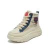 Winter Women's Boots High Top Plush New Korean Student Platform Height Increasing Casual Warm Lace Up Outdoor Ankle Boots