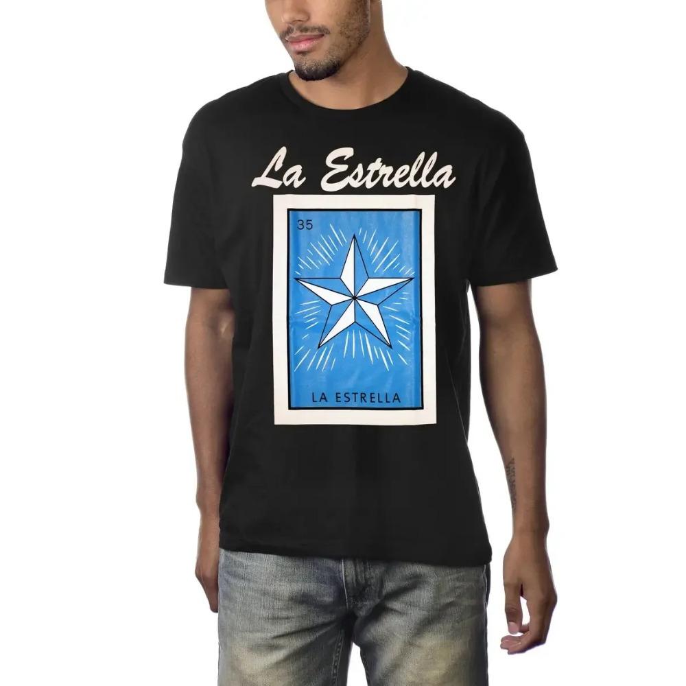 La Estrella Loteria Mexican Bingo T-Shirt Novelty Funny Family Tee Black New