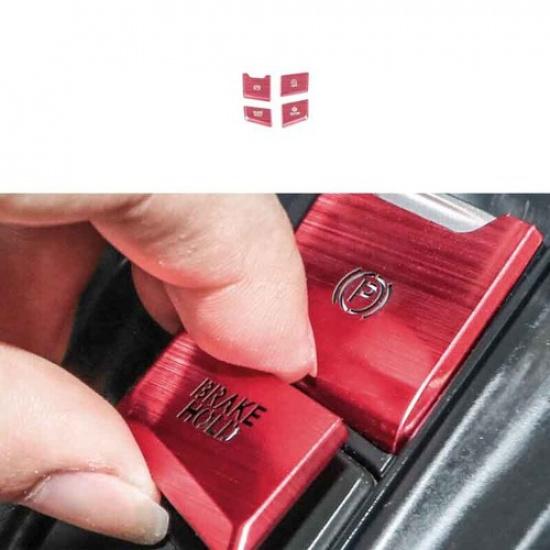 2017- For Honda CR-V 4Pc Trim Console Gear Shift Button Sticker Red Aluminum