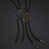 Vintage Metal Cobras Snake Pendant Bolo Tie Western Punk Faux Leather Rope Necktie Jewelry Shirt Collar Chain Necklace