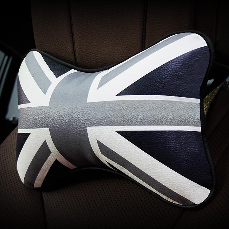 Cuscino per poggiatesta per auto in pelle stile britannico Union Jack