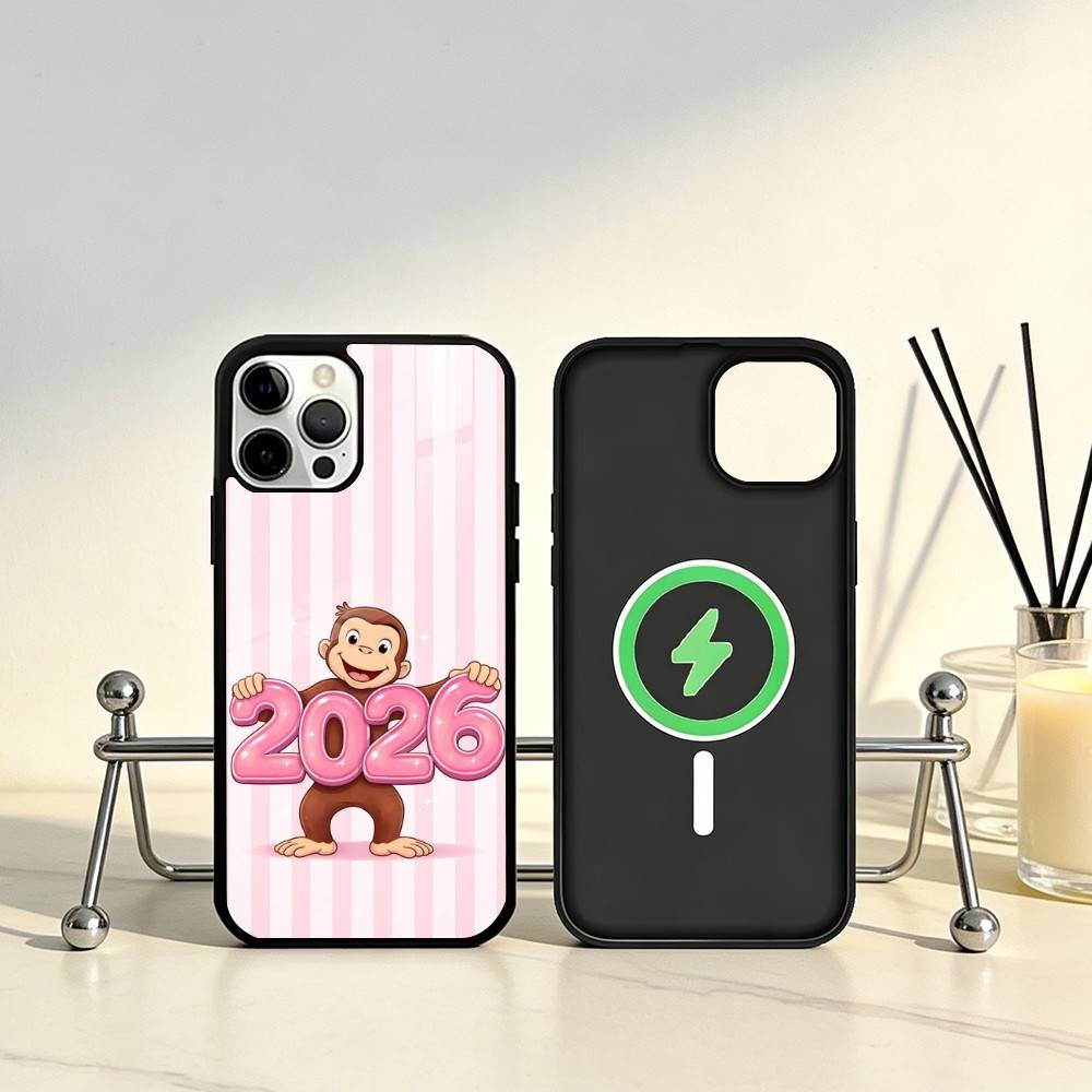 

Чехол для телефона Mokey C-Curious G-Georges для iPhone17,16,15,14,13,12,11 Plus,Pro Max Магнитный для Magsafe Беспроводной зарядки iPhone16