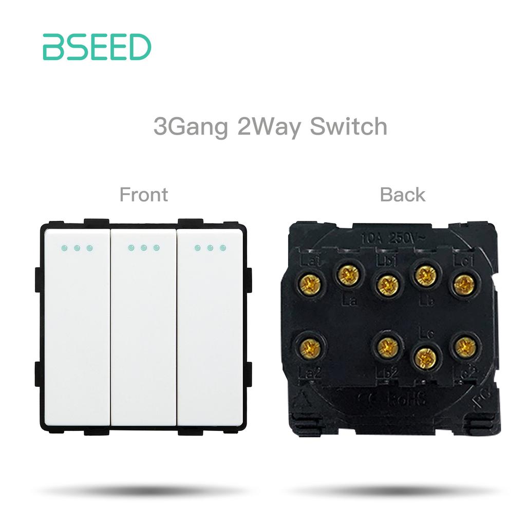 BSEED Matte Plastic Frames EU/French Wall Socket Plug Type-c USB Power Sockets Mechanical Button Switches Function Parts Only
