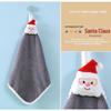 Cartoon Coral Fleece Hanging Hand Towel - Absorbent Christmas Gift for Kitchen & Bathroom