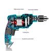 Electric Brushless Impact Drill 13MM Electric Rotary Hammer Handheld Impact Flat Drill Guns Torque Screwdriver Power Tools Kit
