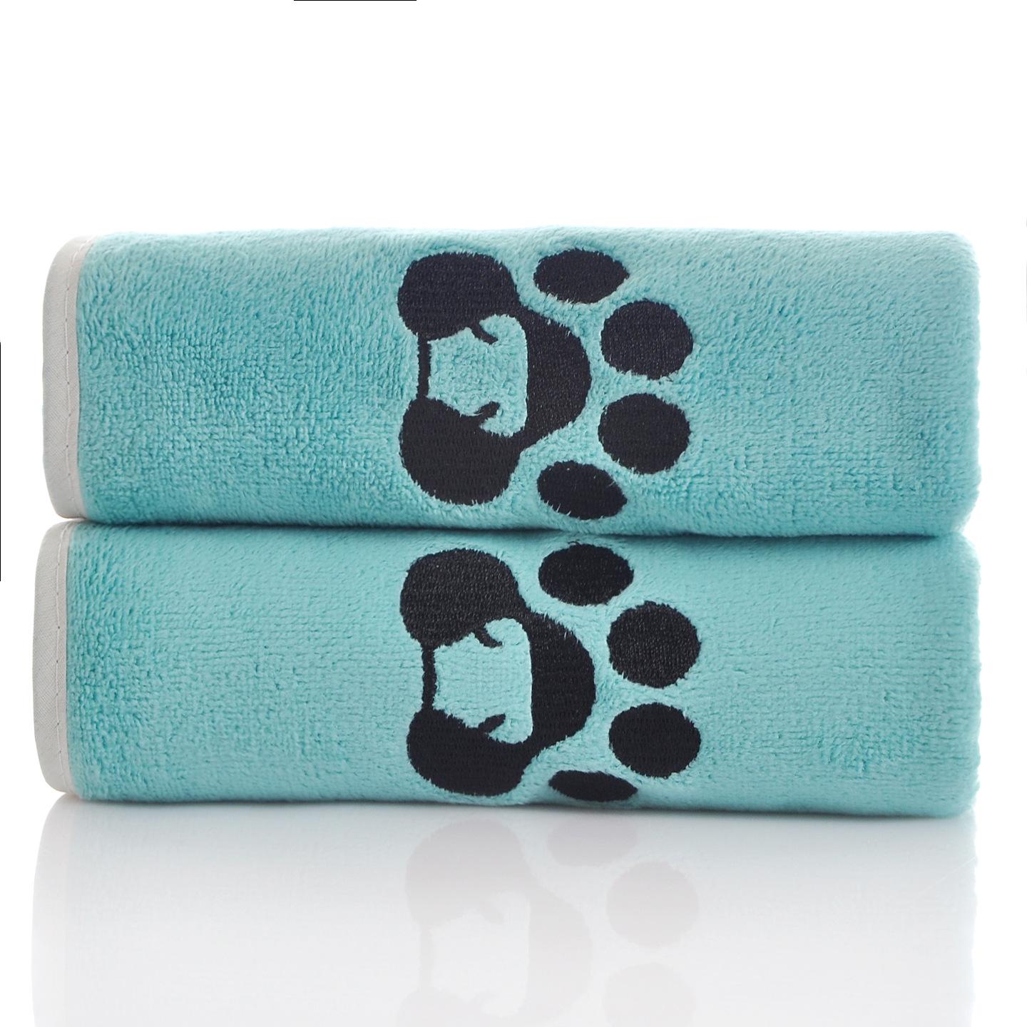 

Cross-border Pet Microfiber Embroidered Absorbent Towel 35x75 cm зелений