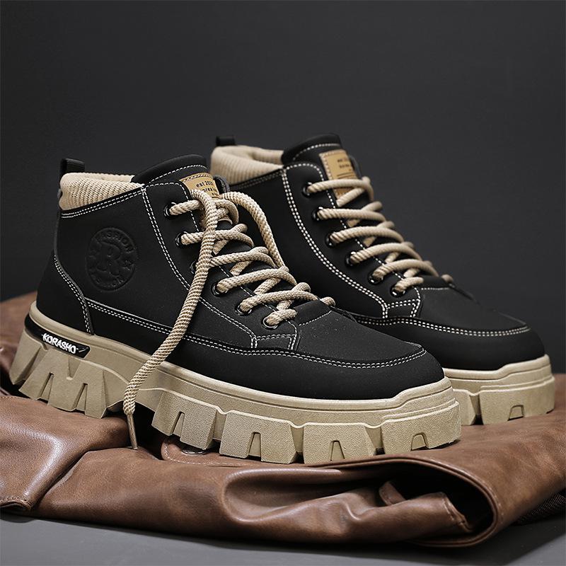22 Autumn New Martin Boots Breathable High-top Shoes Platform-soled Non-slip Work Short Boots