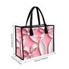  Pink Bow Pattern Tote Bag Casual Large Capacity Shoulder Handbag for Daily Use