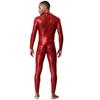 Tuta Holografica Trasparente da Uomo Manica Lunga Full Body Zip Posteriore Catsuit Clubwear