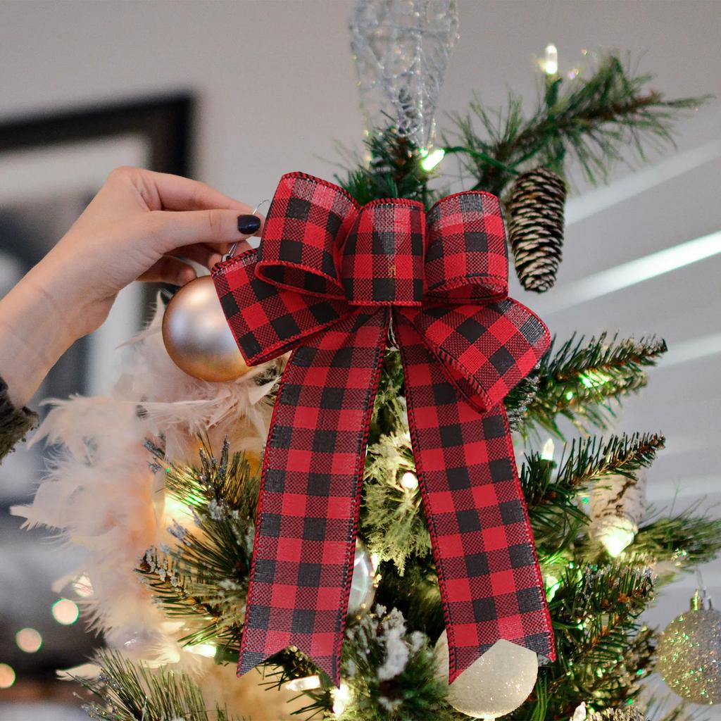 3Pcs Portable Xmas Bow-knot Interior Decoration Bow Christmas Bows Holiday Decorative Lightweight Party Accessories