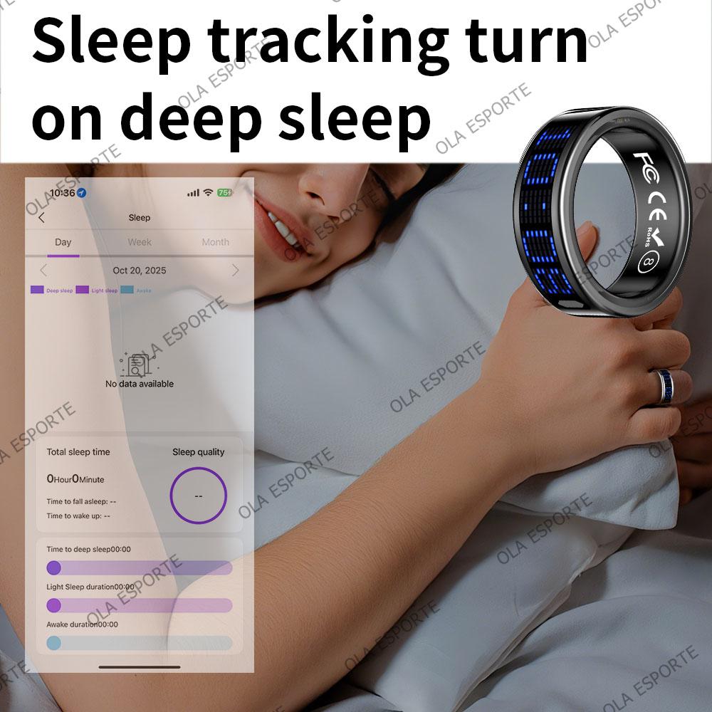 New Ultra-thin Lightweight Smart Ring Multi-functional Display Heart Rate Health Caller ID Reminder Motion Detection Waterproof