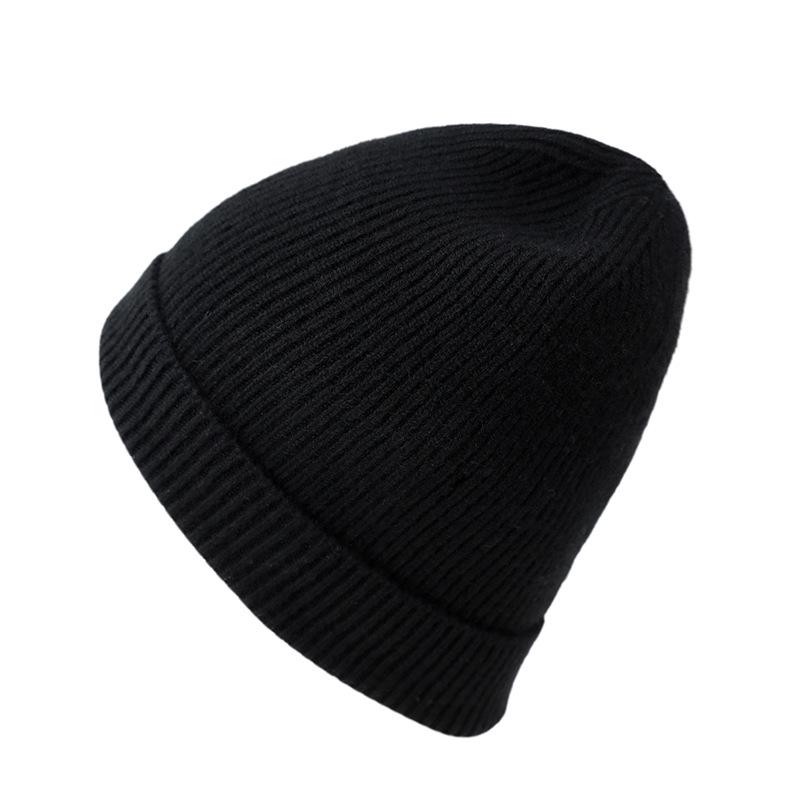 Women's 100% Pure Cashmere Hat - Stylish Solid Color Ear Protection for Autumn/Winter