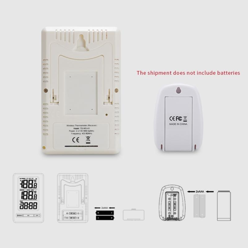 Wireless Indoor Outdoor Thermometer Hygrometer Digital Easy to Read Gauge for Home Bedroom Office Monitor Equipment Too