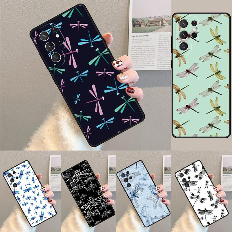 Dragonfly Pattern phone case Cover For Samsung Galaxy S24 S25 Ultra S21 S22 Ultra S10E Note 10 Plus Note 20 FE S23